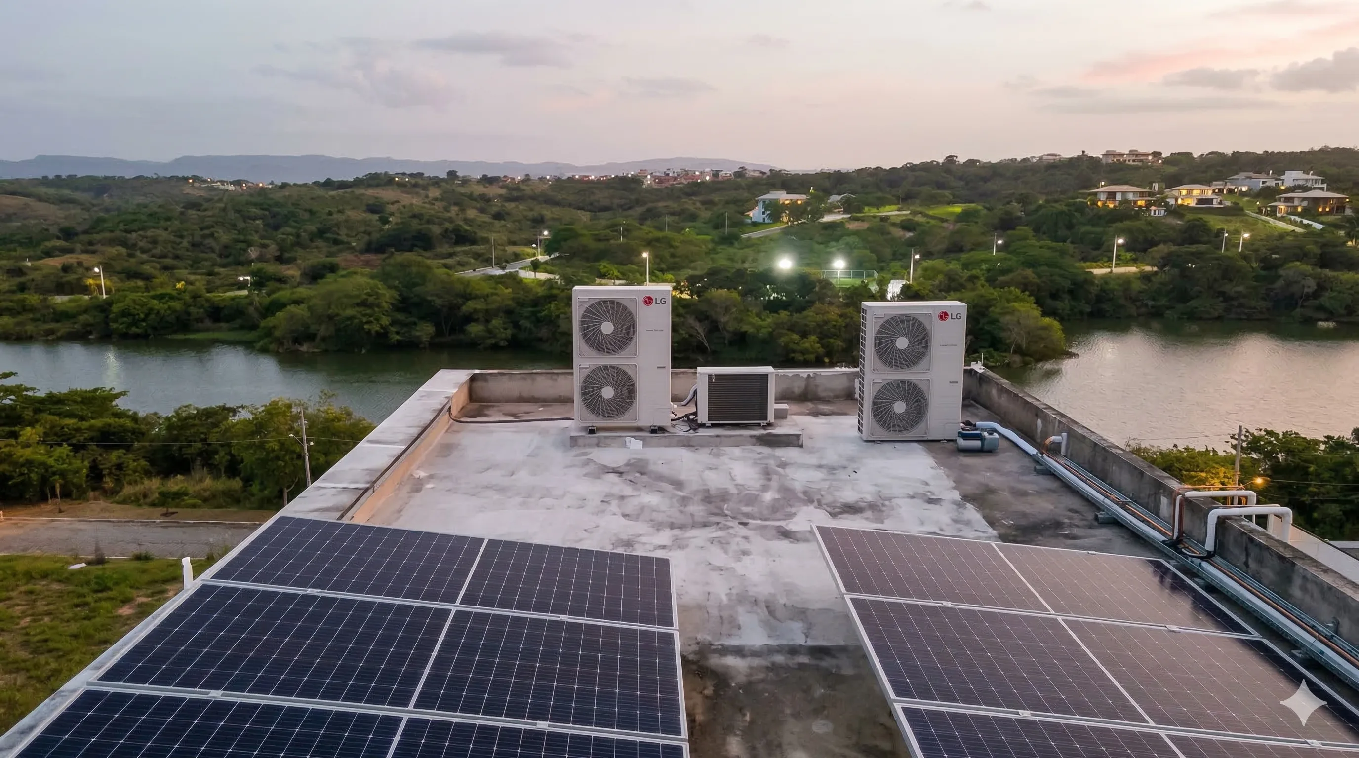 Acabamento final da instalação do Cassete 360° Round LG - obra limpa Direct